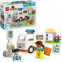LEGO DUPLO L'ambulance et le chauffeur, Jouet de construction interactif, Jeu de rôle, 19 pièces, 2+ ans