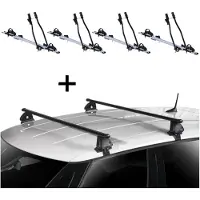 VDP 4x porte-vélos SAGITTAR + barres de toit EVO acier compatibles avec Volkswagen Golf VII (5G) 5 portes 2012-2020
