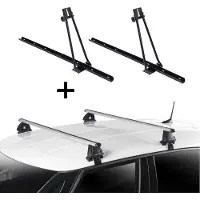 VDP 2x porte-vélos ORION + barres de toit EVO ALU compatibles avec Audi A4 (B6) 4 portes 2000-2004