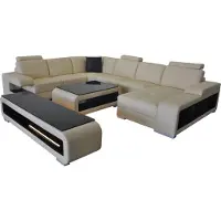 AEA Moderne Eckcouch Wohnlandschaft Couch Tisch Sideboard Sofa USB Eckgarnitur 3tlg.