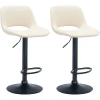 CLP 2x Chaise de bar Camden - simili-cuir, châssis noir - Crème