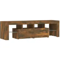 Sonstiges Meuble TV avec lumières LED Chêne fumé 140x36,5x40 cm