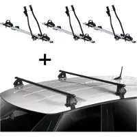 VDP 3x porte-vélos SAGITTAR + barres de toit EVO acier compatibles avec Kia Picanto (TA) 5 portes 2011-2017