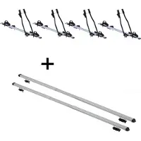 VDP 4x porte-vélos SAGITTAR + barres de toit RAPID compatibles avec la Mazda Demio (5 portes) 96-02
