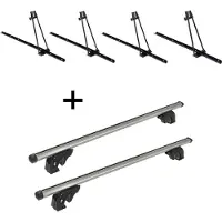 VDP 4x porte-vélos ORION + barres de toit/rails LION1 compatibles avec Fiat Palio Weekend (5 portes) 97-01