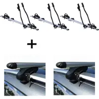 VDP 3xPorte-vélos SAGITTAR + porte-rails L120 compatibles avec Land Rover Freelander LN 99-06