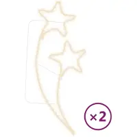 Syfax Guirlandes lumineuses en forme d'étoile 2 pcs Blanc chaud