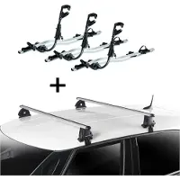 VDP 3x Fast Rider Alu porte-vélos + barres de toit EVO ALU compatibles avec Nissan Micra (K11) 5 portes 1992-2003
