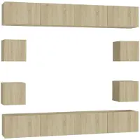 vidaXL Ensemble d'armoires TV 8 pièces en bois composite chêne Sonoma