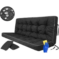 Hobbygarden Coussin de banc Coussin de sol pour banc de jardin Coussin de balançoire Coussin pour balançoire hollywoodienne Outdoor / Indoor - Pola - 100 cm - Noir