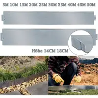 TolleTour Bordure de pelouse Bordure de parterre en métal 14cm/18cm haute Bordure de parterre galvanisée