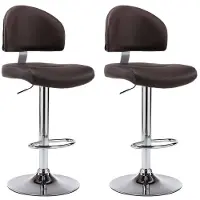 Syfax Tabourets de bar lot de 2 marron similicuir