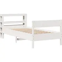 Syfax Cadre de lit sans matelas blanc 75x190 cm bois de pin massif
