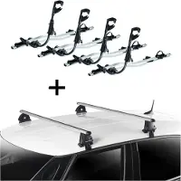 VDP 4x Fast Rider Alu porte-vélos + barres de toit EVO ALU compatibles avec Daewoo Matiz 5 portes 1998-2007