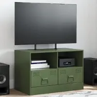 Prolenta Maison Exclusive - Meuble TV vert olive 67x39x44 cm acier