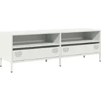 Syfax Meuble TV blanc 135x39x43,5 cm acier laminé à froid