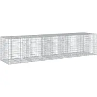 vidaXL Gabion avec couvercle 450x100x100 cm Fer galvanisé