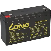 Kung Long Batterie AGM WP12-6S, 6V, 12Ah – compatible avec les lampes de poche, les projecteurs et les lampes halogènes