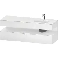 Duravit Collection One lavabo à encastrer avec meuble sous-vasque en console, 1600x550x600mm, niche blanc mat, vasque à droite, QA4796018180000