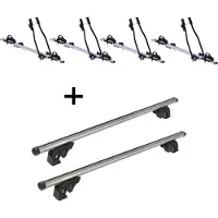VDP 4x porte-vélos SAGITTAR + barres de toit/rails LION2 compatibles avec Ssangyong Rodius (5 portes) 04-13