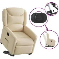 Syfax Fauteuil inclinable Crème Tissu