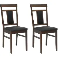 vidaXL - 2 chaises de salle à manger, en bois d'hévéa massif, couleur marron clair et noir