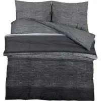 vidaXL Ensemble de literie gris foncé 155x220 cm coton