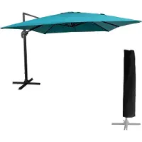 Happy Garden Parasol déporté MOLOKAI carré 3x3m bleu + housse
