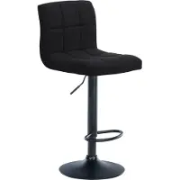 CLP Tabouret de bar Calma, revêtement en tissu, pivotant à 360 degrés et réglable en hauteur - couleur : noir. Structure : blanc