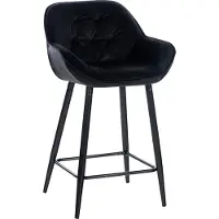 CLP Tabouret Gibson en velours, hauteur d'assise 76 cm | Couleur : crème