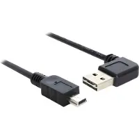 DeLOCK Easy - Câble USB - USB (M) à angle gauche/droit, réversible pour mini USB type B (M) - USB 2.0 - 50 cm - noir