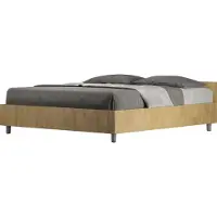 Ityhome - Lit avec sommier 160x200 chêne nature Nuamo