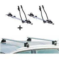 VDP 2xPorte-vélos SAGITTAR + porte-rails CRV107A compatibles avec Land Rover Discovery Sport 5 portes à partir de 2015