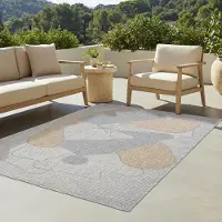 Tapiso Tapis Tapis YUCANA Outdoor Gris Balcon Résistant aux UV 160 x 230 cm