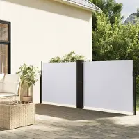 vidaXL BEI CLORIS Store latéral extensible Blanc 120x1200 cm - Parasols Nouveau1974066 1parcel