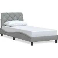 Syfax Cadre de lit sans matelas gris clair 80x200 cm tissu
