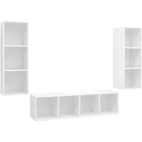 Syfax Ensemble de meuble TV 3 pcs Blanc Bois d'ingénierie