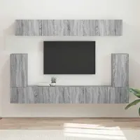 Prolenta Meuble TV exclusif - Ensemble de 5 pièces. Panneaux de particules imitation bois gris Sonoma