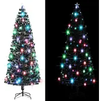 Prolenta Maison Exclusive - Sapin de Noël pré-illuminé avec support et LED, 240 cm, fibre de verre