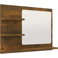 Syfax Miroir de bain Chêne fumé 60x10,5x45 cm Bois d'ingénierie