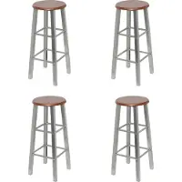 Prolenta Maison Exclusive - Lot de 4 tabourets de bar argentés et marron en MDF