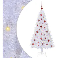 Syfax Sapin de Noël artificiel avec 150 LED Blanc 150 cm PVC et Acier
