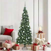 vidaXL Style élégant Arbre de Noël artificiel angulaire Vert 180 cm PVC et métal DE5434885