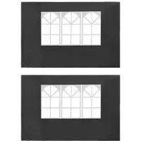 The Living Store Parois latérales de la tente de réception 2 pièces avec fenêtre PE Anthracite