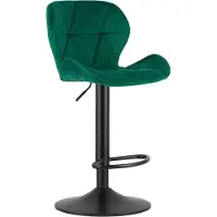 Leobert Tabouret De Bar - - West - Velours Vert/Base Noire - 46 X 48,5 X 90-111 Cm