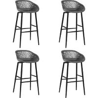 The Living Store Tabouret de bar 4 pcs. Gris
