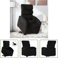 The Living Store Fauteuil relax releveur électrique noir tissu