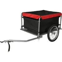 Wiltec Remorque pour vélo 65 kg max., 1350 x 600 x 580 mm, Timon rabattable & Attelage rapide, Transport de charges Randonnée Voyage, Chariot pour bicyclette