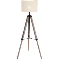 Mexlite Lampadaire - blanc - Triek - métal textile - Ø 75cm - E27 - 7176ZW -