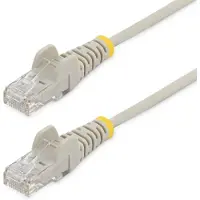 StarTech.com .com Câble Cat6 de 2,5 m - Câble de brassage Cat6 fin - Gris - Connecteurs RJ45 Snagless - Câble Gigabit Ethernet - 28 AWG - Câble de brassage - RJ-45 (M)